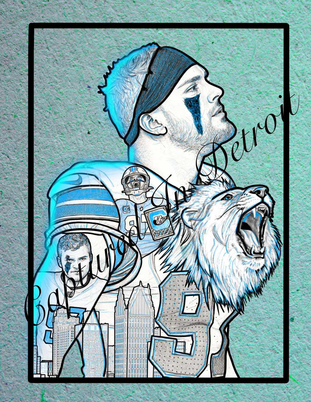 8.5x11 Detroit Aura Aidan Hutchinson Fine Art Print