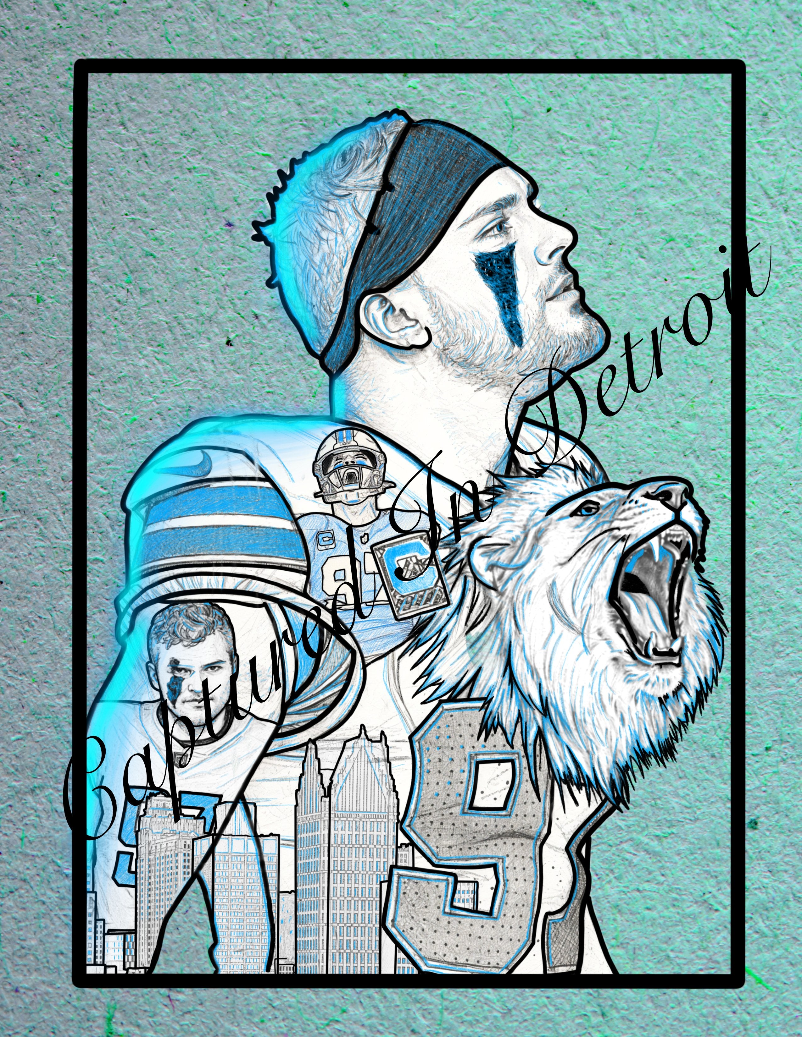 8.5x11 Detroit Aura Aidan Hutchinson Fine Art Print