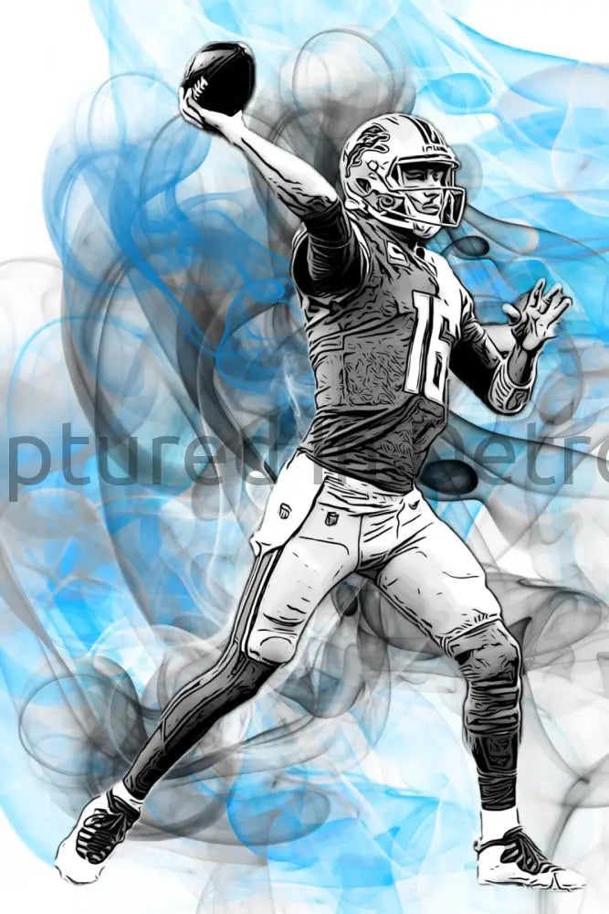 8.5x11 “Detroit Smoke” Series Jared Goff Fine Art Print
