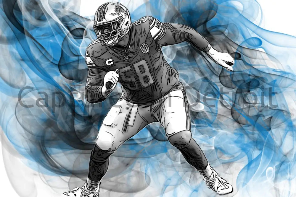 8.5x11 “Detroit Smoke” Series Penei Sewell