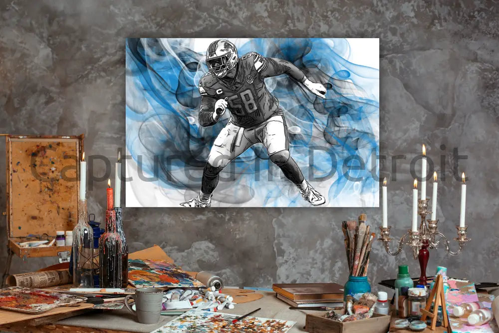 8.5x11 “Detroit Smoke” Series Penei Sewell