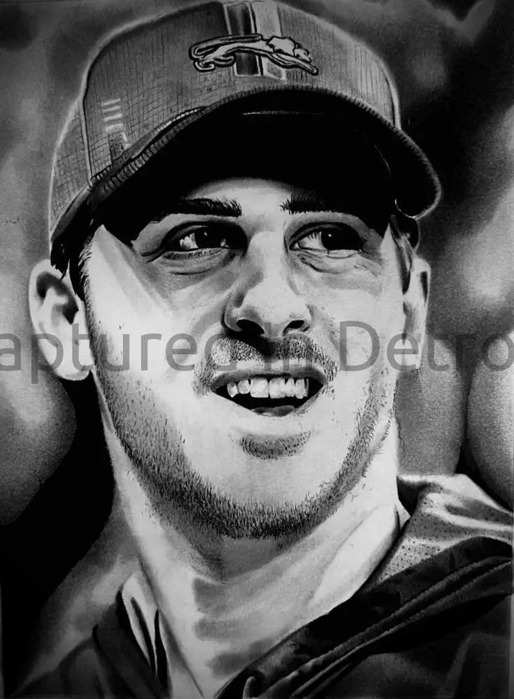 8.5x11 Jared Goff Graphite Drawing Fine Art Print