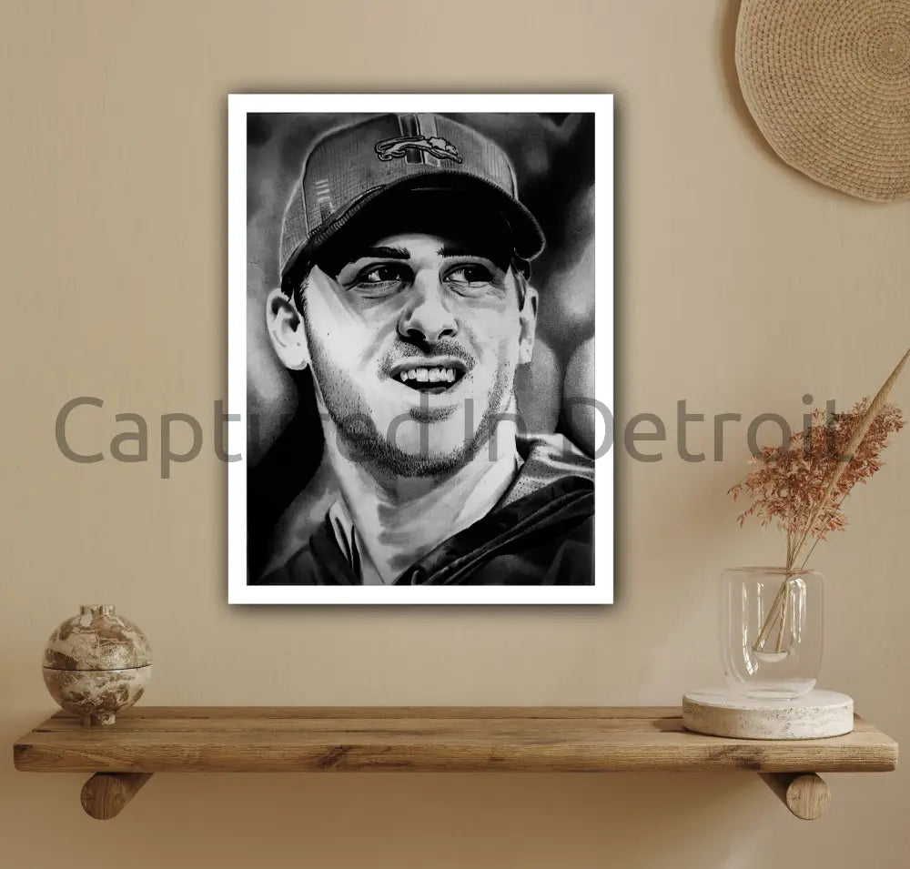 8.5x11 Jared Goff Graphite Drawing Fine Art Print