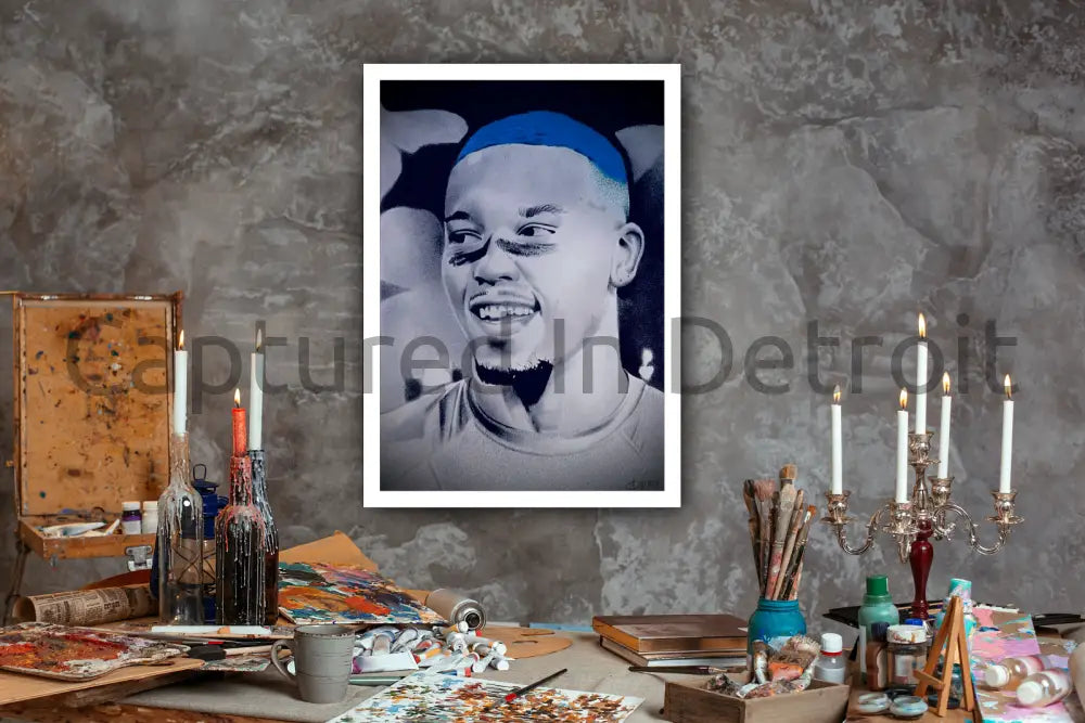 8.5x11 “Playoff” Amon Ra Graphite Drawing Fine Art Print