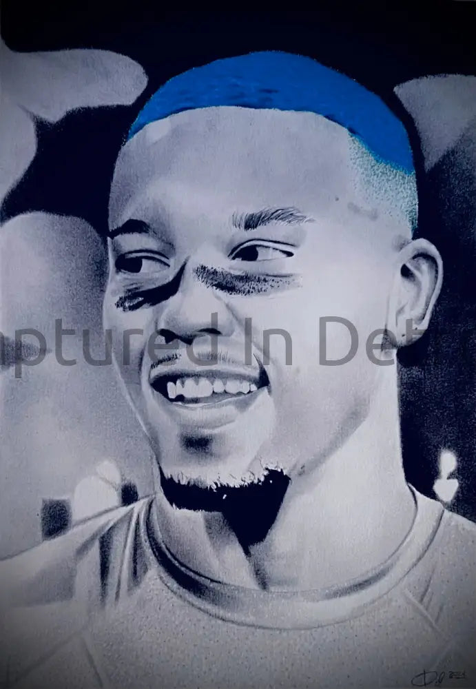 8.5x11 “Playoff” Amon Ra Graphite Drawing Fine Art Print