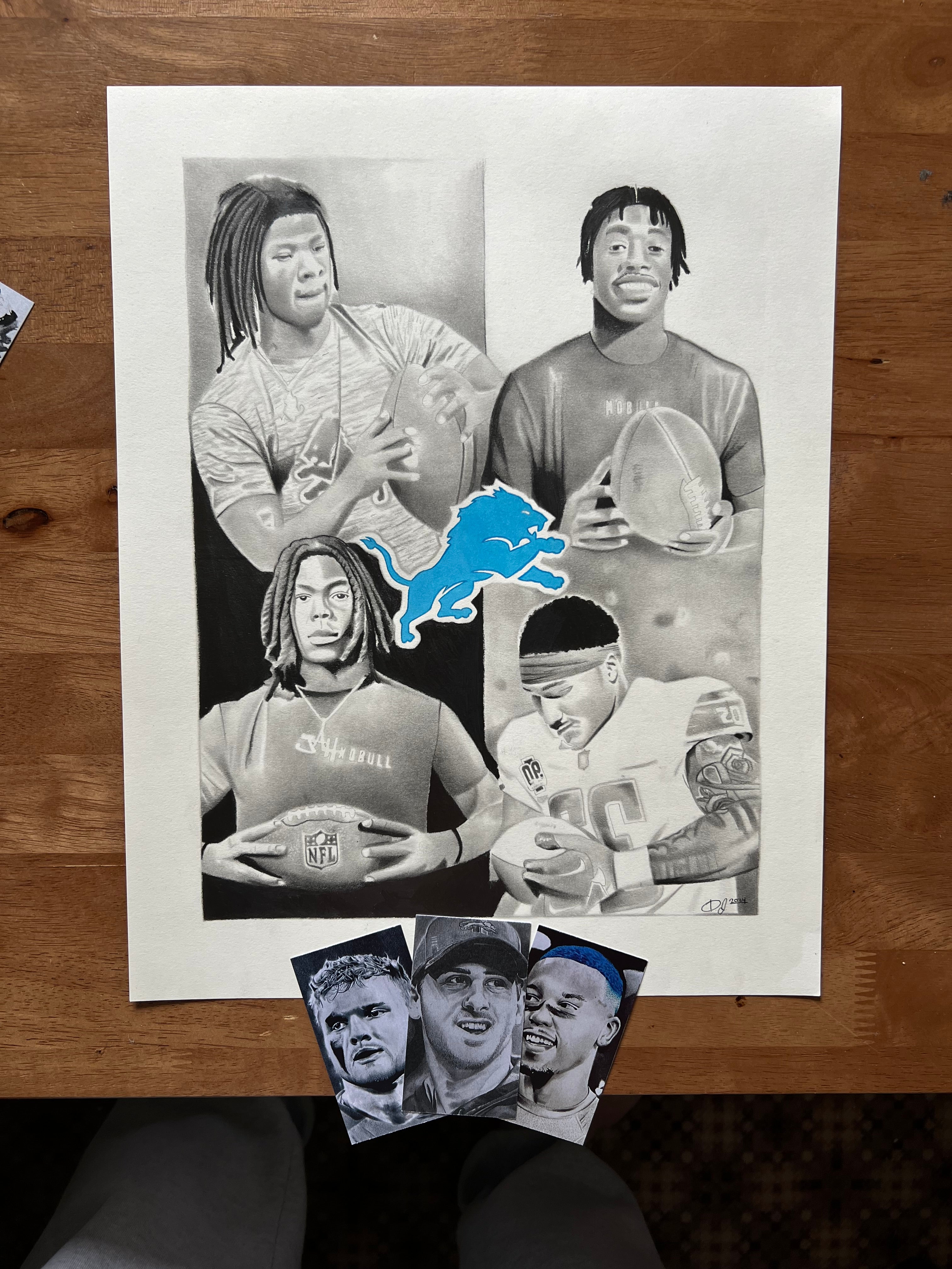 Original Graphite Drawing “Alabama Boys” 11x17 Framed