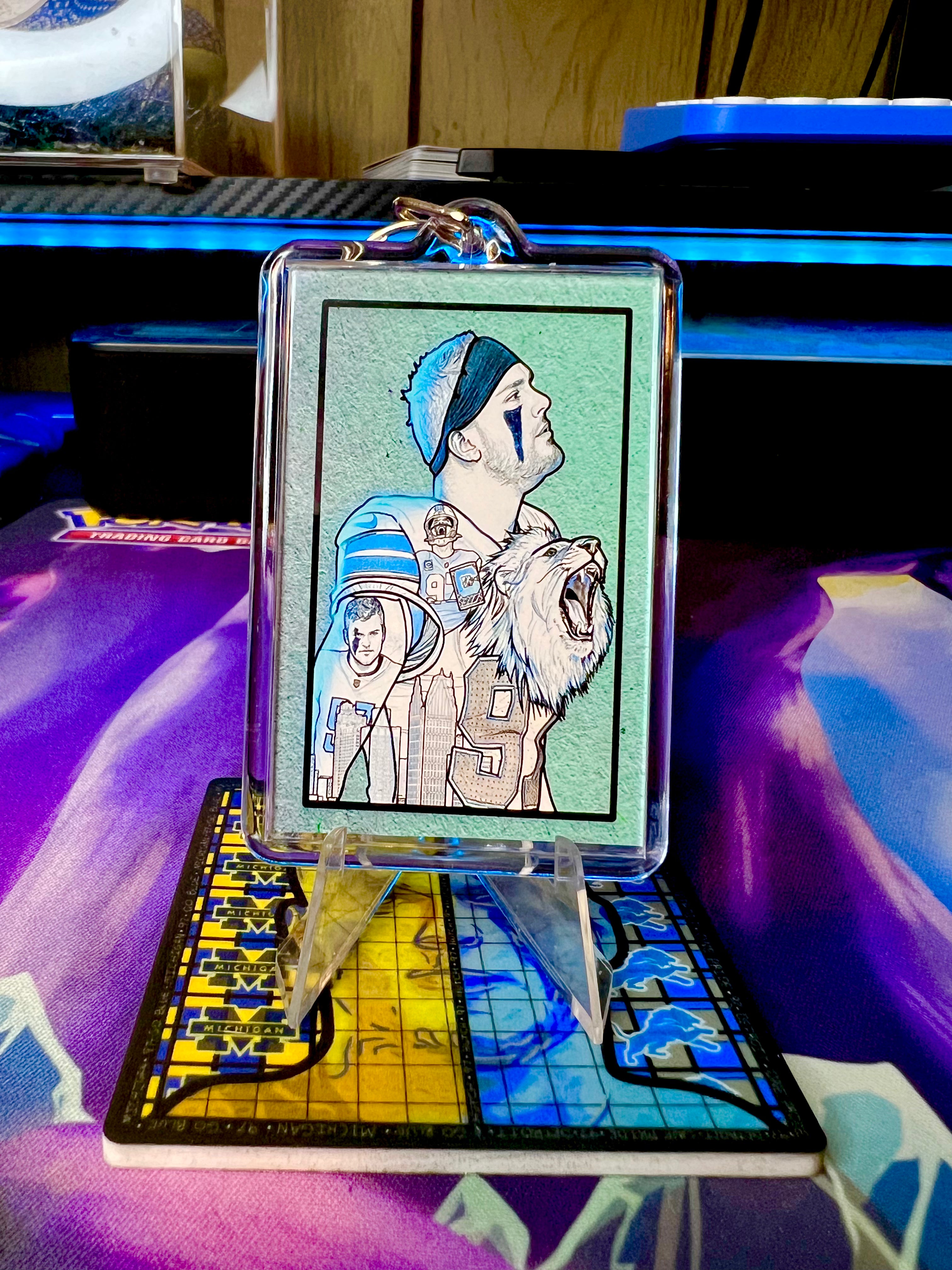 Detroit Aura Aidan Hutchinson Dual-sided Acrylic Keychain 2x2