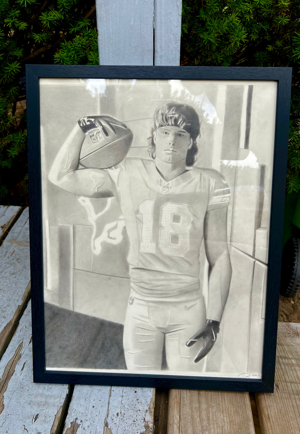 15x20 Original Graphite Drawing “Hometown Rookie” Isaac TeSlaa