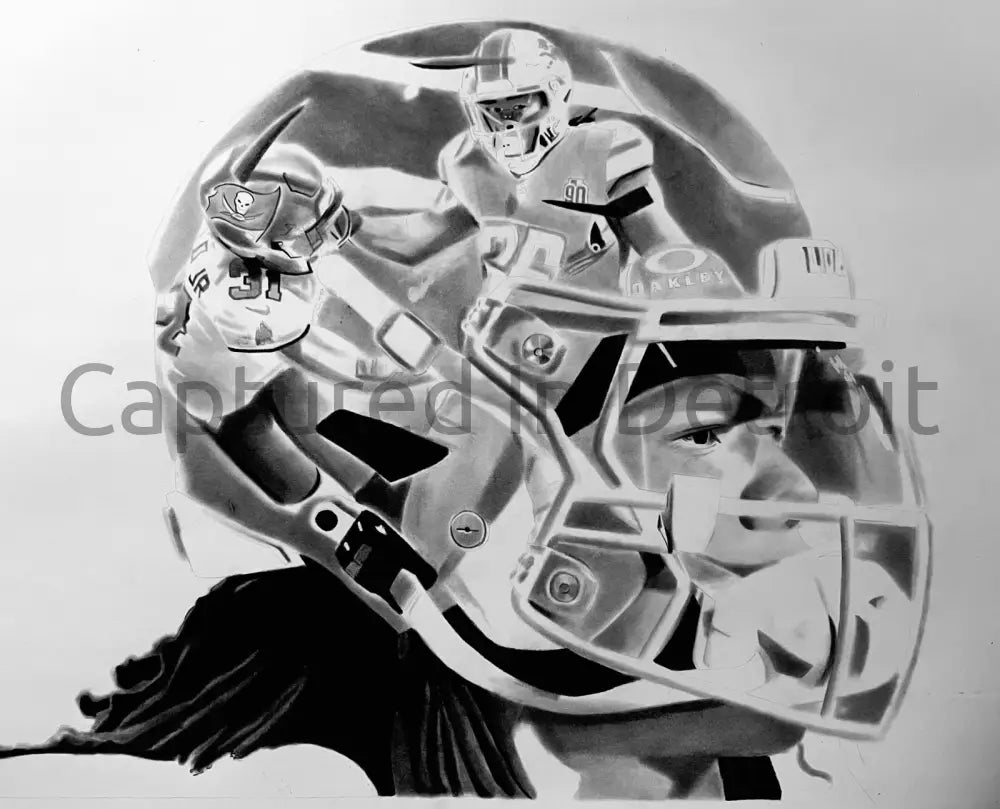 Jahmyr Gibbs Stiff Arm Custom Art Print 8.5x11