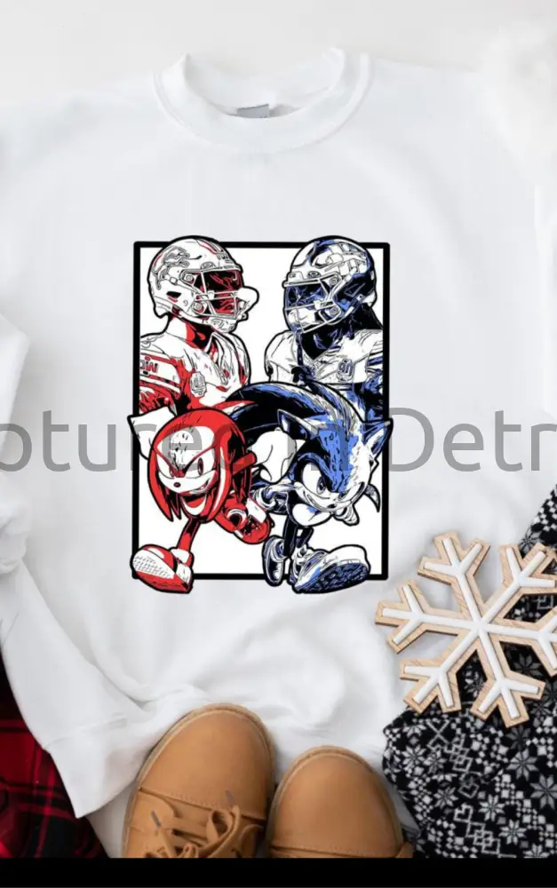 Jahmyr GibbsxDavid Montgomery Sonic and Knuckles Tee S-2X