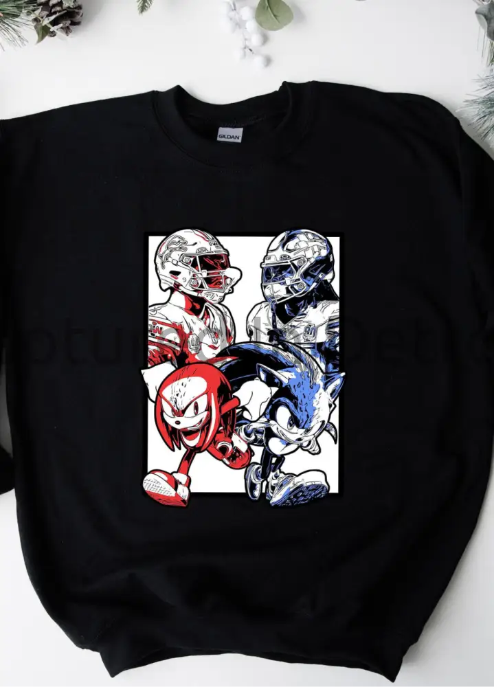 Jahmyr GibbsxDavid Montgomery Sonic and Knuckles Tee S-2X
