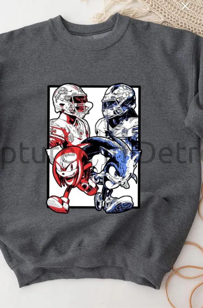 Jahmyr GibbsxDavid Montgomery Sonic and Knuckles Tee S-2X