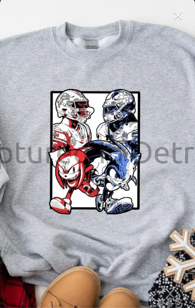 Jahmyr GibbsxDavid Montgomery Sonic and Knuckles Tee S-2X