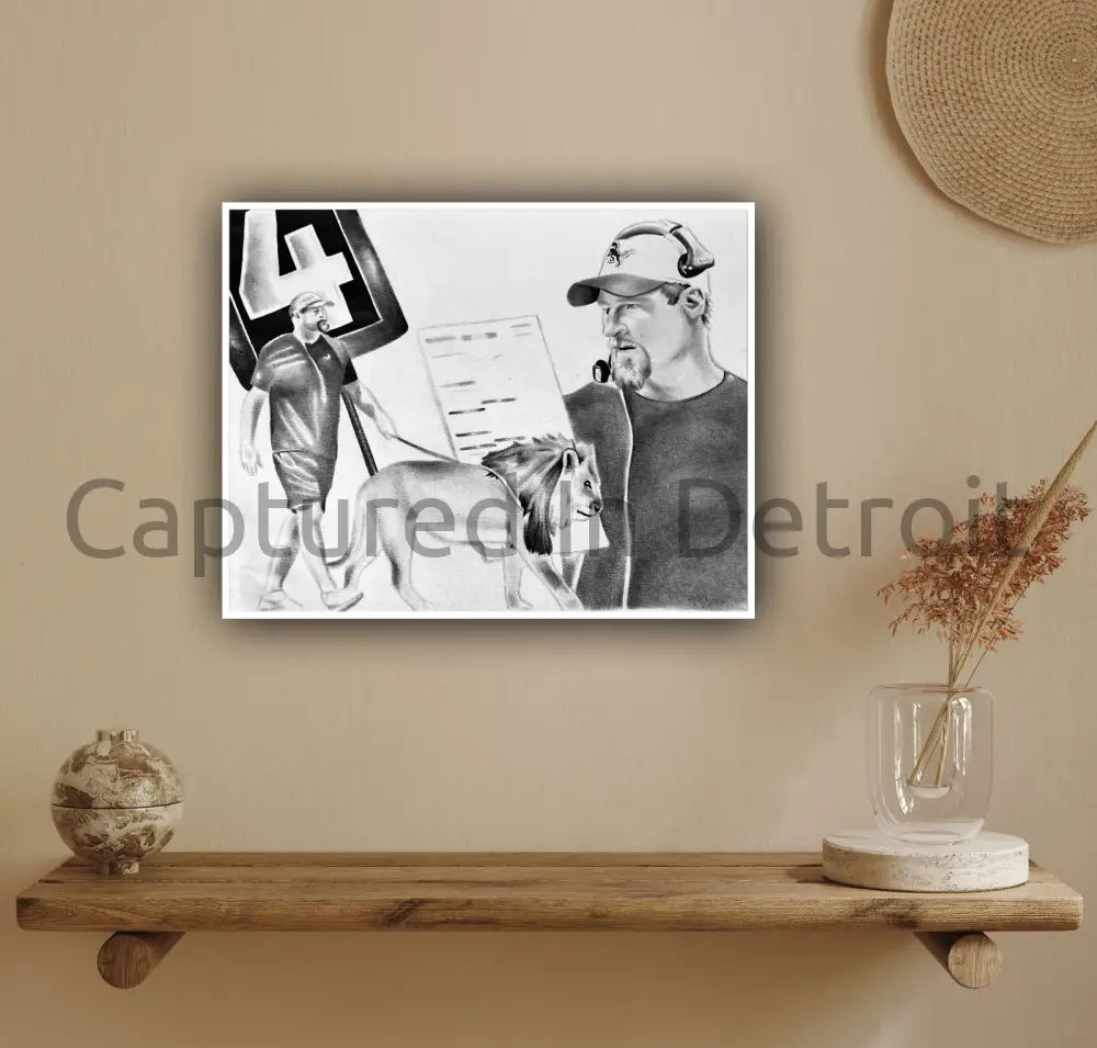 (SALE) Dan Campbell Walking Lion Custom Art Print 8.5x11