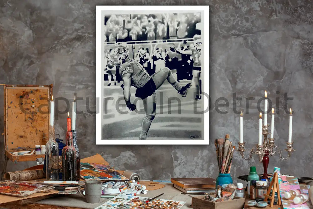 (SALE) David Montgomery 40th Career Touchdown Graphite Print 8.5x11