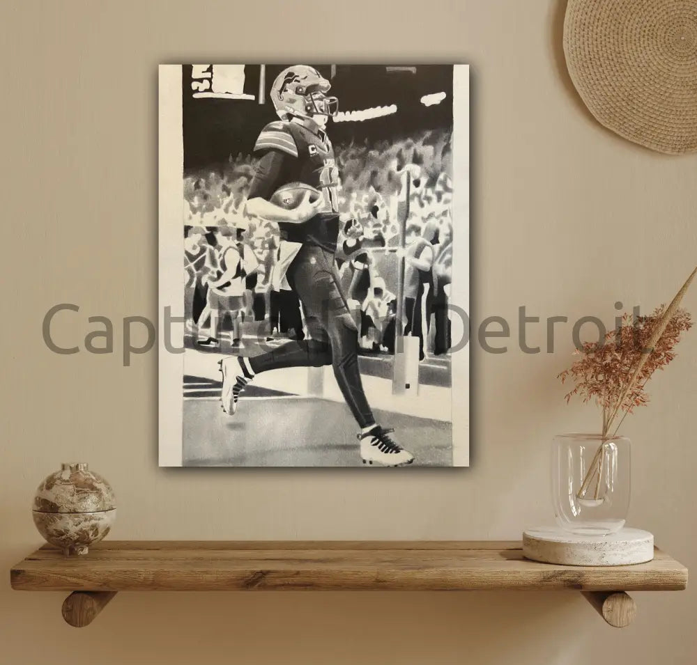 (SALE) Jared Goff 1st Career Reception Touchdown Custom Graphite Print 8.5x11